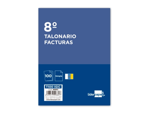 Talonario Liderpapel facturas 8 original t100 con i. G. I. C.99882, imagen 2 mini