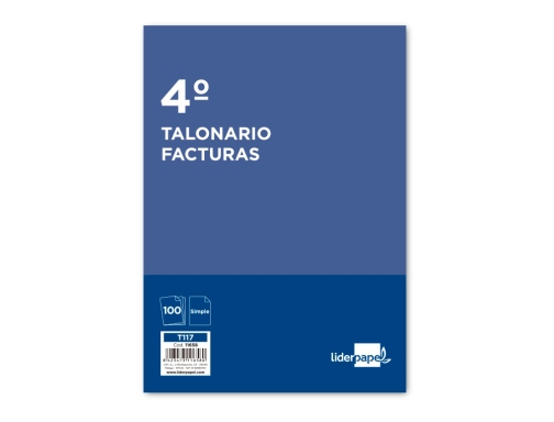 Talonario Liderpapel facturas cuarto original t117 sin i. V. A 11658, imagen 2 mini