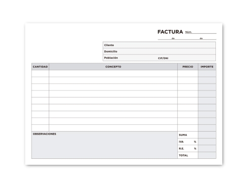 Talonario facturas T-64, T218, duplicado, original y copia 144x210 mm, con Iva, imagen 3 mini