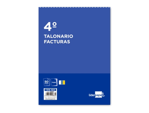 Talonario Liderpapel facturas cuarto original y 2 copias t316 con i. G. I. C.99883, imagen 2 mini