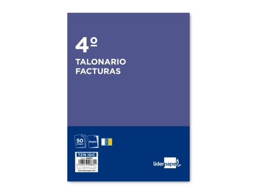 Talonario Liderpapel facturas cuarto original y copia t216 con i. G. I. C.99884, imagen 2 mini