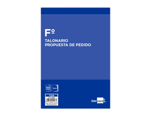 Talonario Liderpapel pedidos folio original y copia t225 12427, imagen 2 mini