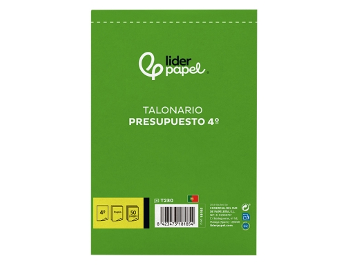 Talonario Liderpapel presupuesto cuarto original y copia t230 18185, imagen 3 mini