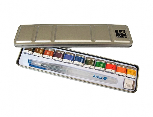 Acuarela Artist start caja metal 12 colores surtidos + pincel rellenable 431015700, imagen 2 mini