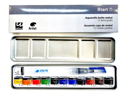 Acuarela Artist start caja metal 12 colores surtidos + pincel rellenable 431015700, imagen 5 mini