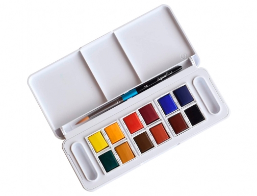 Acuarela Daler rowney aquafine travel set con pincel caja de 12 colores D131900001 , surtidos, imagen 2 mini