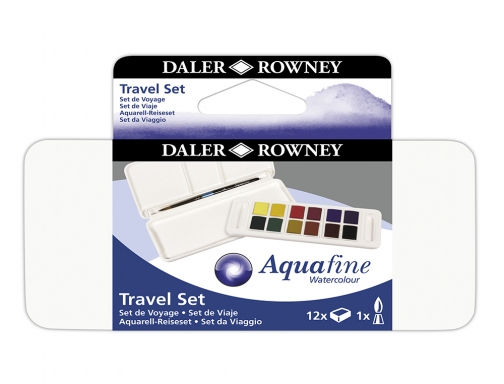 Acuarela Daler rowney aquafine travel set con pincel caja de 12 colores D131900001 , surtidos, imagen 3 mini