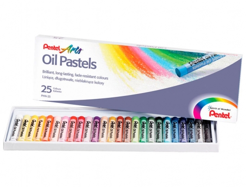Lapices Pentel oil pastel caja de 25 colores surtidos PHN25, imagen 2 mini