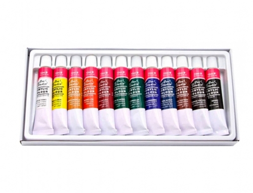 Pintura acrilica Artist caja carton de 12 colores surtidos tubo de 12 A1212E, imagen 5 mini