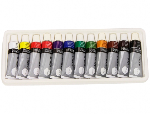 Pintura acrilica Daler rowney simply caja de 12 colores surtidos tubo de D126500012, imagen 2 mini