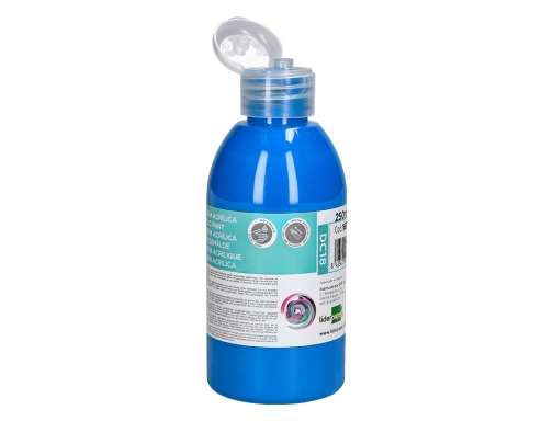 Pintura acrilica Liderpapel bote de 250 ml cian 166312 , azul cian, imagen 4 mini