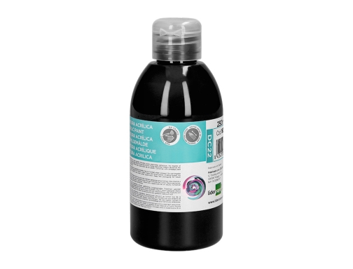 Pintura acrilica Liderpapel bote de 250 ml negro 166316, imagen 3 mini