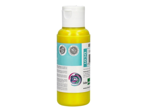 Pintura acrilica Liderpapel bote de 80 ml amarillo 166295, imagen 3 mini