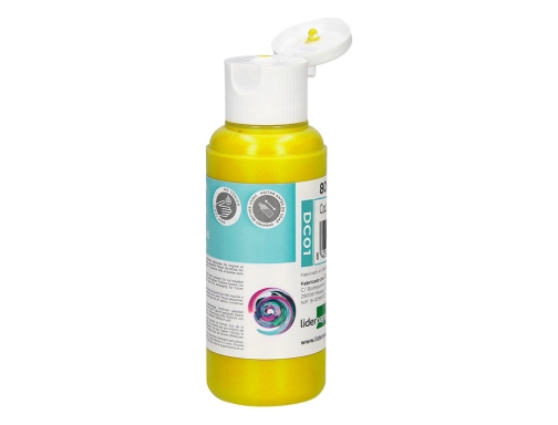 Pintura acrilica Liderpapel bote de 80 ml amarillo 166295, imagen 4 mini