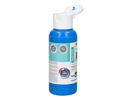 Pintura acrilica Liderpapel bote de 80 ml cian 166298 , azul cian, imagen 4 mini