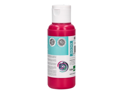 Pintura acrilica Liderpapel bote de 80 ml magenta 166299, imagen 3 mini