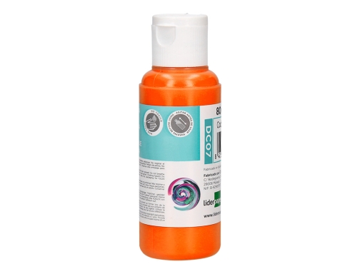 Pintura acrilica Liderpapel bote de 80 ml naranja 166301, imagen 3 mini