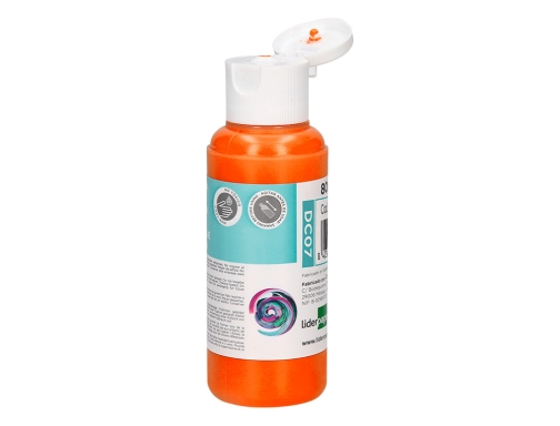 Pintura acrilica Liderpapel bote de 80 ml naranja 166301, imagen 4 mini