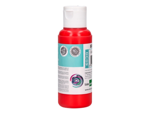 Pintura acrilica Liderpapel bote de 80 ml rojo 166303, imagen 3 mini