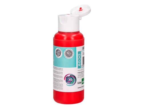 Pintura acrilica Liderpapel bote de 80 ml rojo 166303, imagen 4 mini