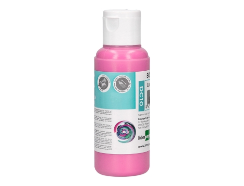 Pintura acrilica Liderpapel bote de 80 ml rosa 166304, imagen 3 mini