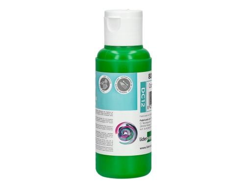 Pintura acrilica Liderpapel bote de 80 ml verde 166306, imagen 3 mini