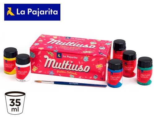 Pintura latex La pajarita satinada 35 ml caja de 6 unidades colores 119097 , surtidos, imagen 4 mini