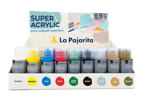 Pintura La pajarita super acrilica bote 60 ml expositor de sobremesa 54 090914 , surtidos, imagen 3 mini