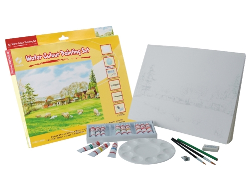 Set acuarela lidercolor contiene 10 laminas acuarela 27x38cm 1 paleta plast 12x12ml1 Liderpapel 43040, imagen 2 mini