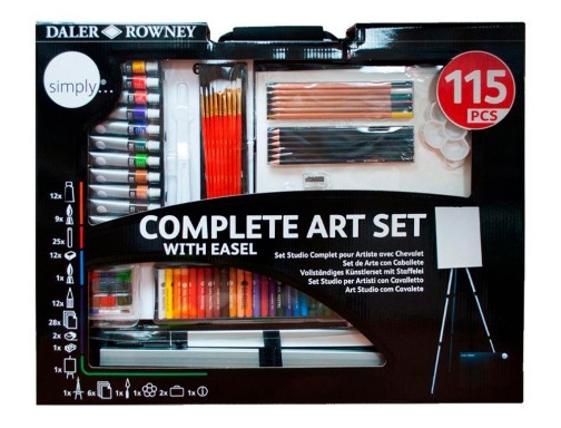 Set de pinturas Daler rowney 115 piezas con caballete de aluminio plegable D196500604, imagen 3 mini