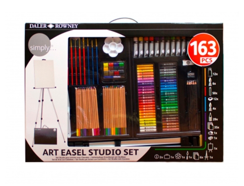 Set de pinturas Daler rowney 163 piezas con caballete de aluminio plegable D196500755, imagen 3 mini