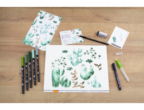 Set watercoloring Tombow greenery 9 piezas WCS-GR, imagen 5 mini