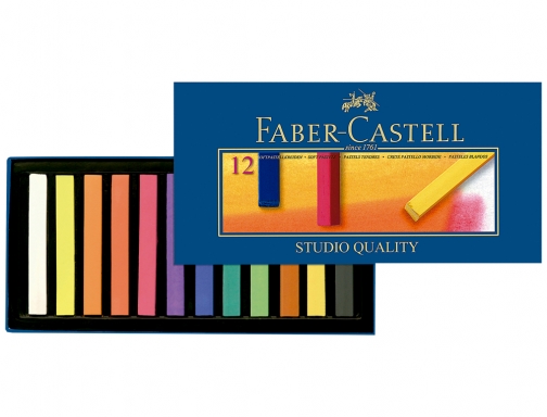 Tiza pastel faber-castell estuche carton de 12 unidades colores surtidos Faber-Castell 128312, imagen 2 mini