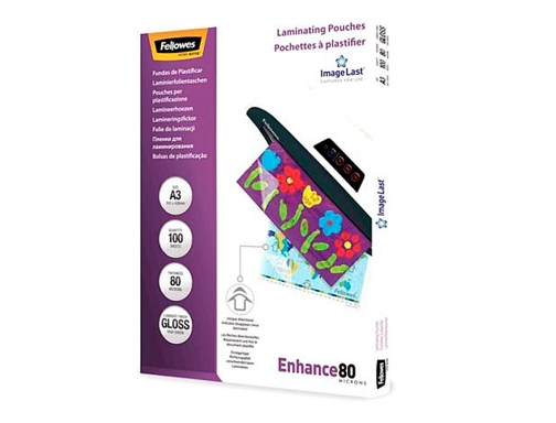 Bolsa de plastificar Fellowes brillo Din A3 80 mc pack 100 unidades 5306207, imagen 2 mini