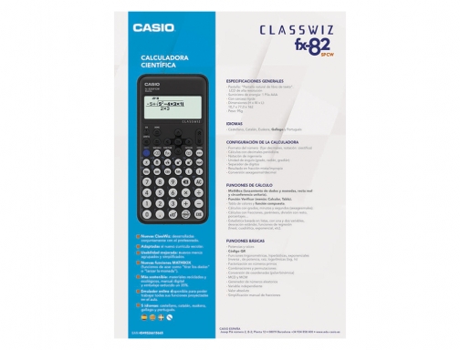 Calculadora Casio FX-82 spxii iberia classwizz cientifica 292 funciones 9 memorias con FX-82SPXII, imagen 4 mini