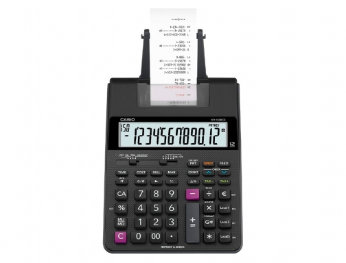 Calculadora Casio HR-150RCE impresora pantalla lc papel 58 mm impresion bicolor 12, imagen 2 mini