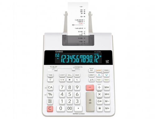 Calculadora Casio impresora pantalla lc papel 58 mm impresion bicolor FR-2650RC 12, imagen 2 mini