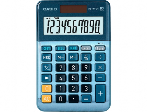 Calculadora Casio MS-100EM sobremesa 10 digitos tx + - tecla color azul, imagen 2 mini
