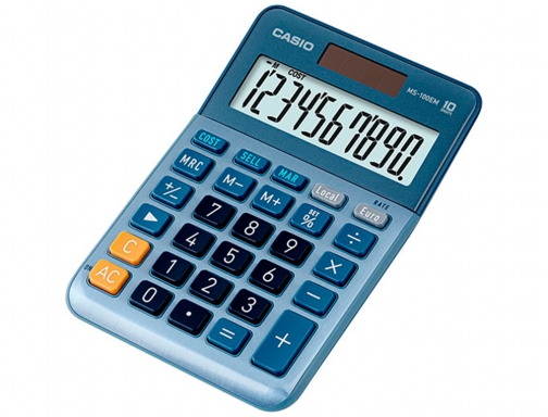 Calculadora Casio MS-100EM sobremesa 10 digitos tx + - tecla color azul, imagen 3 mini