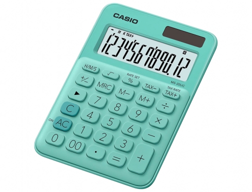 Calculadora Casio MS-20UC-GN sobremesa 12 digitos tax + - color verde, imagen 2 mini