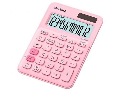 Calculadora Casio MS-20UC-PK sobremesa 12 digitos tax + - color rosa, imagen 2 mini