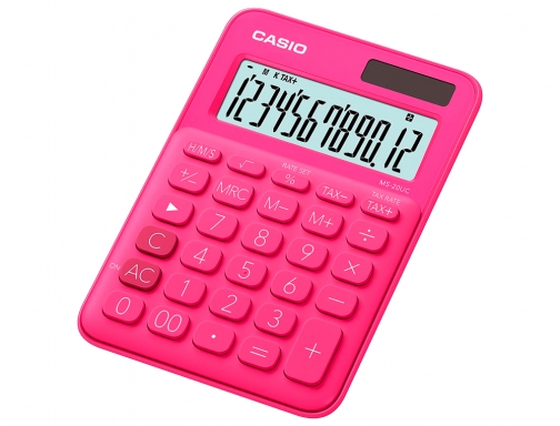 Calculadora Casio MS-20UC-RD sobremesa 12 digitos tax + - color fucsia, imagen 2 mini