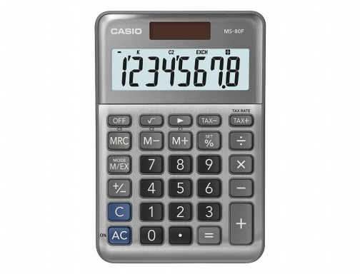 Calculadora Casio MS-80F sobremesa 8 digitos tax + - color plata, imagen 3 mini