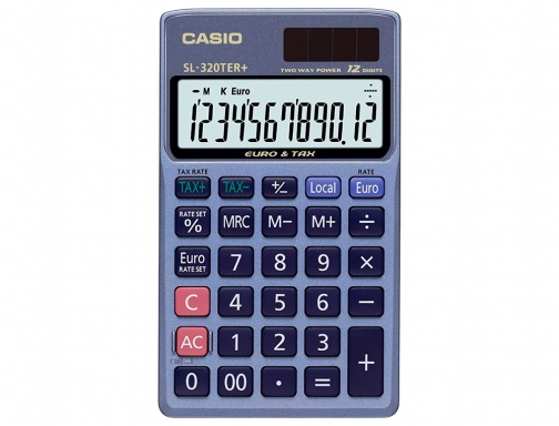 Calculadora Casio sl-320ter bolsillo 12 digitos tax + - conversion moneda tecla SL-320TER+, imagen 2 mini