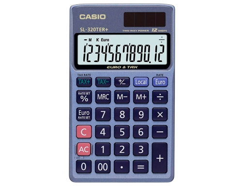 Calculadora Casio sl-320ter bolsillo 12 digitos tax + - conversion moneda tecla SL-320TER+, imagen 2 mini