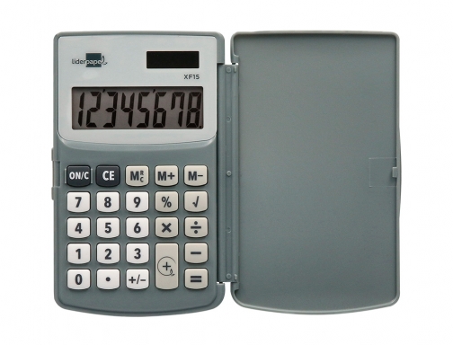 Calculadora Liderpapel bolsillo xf15 10 digitos con tapa solar y pilas color 163480, imagen 4 mini
