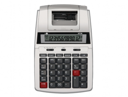 Calculadora Liderpapel impresora pantalla papel 57 mm 12 digitos impresion bicolor blanca 163438, imagen 2 mini