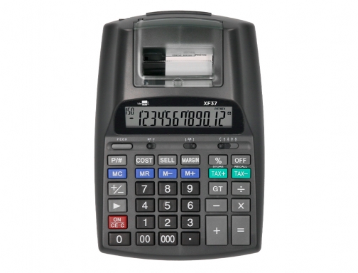 Calculadora Liderpapel impresora pantalla papel 57 mm 12 digitos impresion bicolor negra 163439, imagen 2 mini