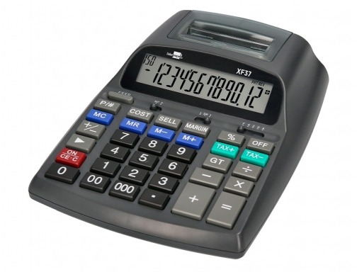 Calculadora Liderpapel impresora pantalla papel 57 mm 12 digitos impresion bicolor negra 163439, imagen 4 mini