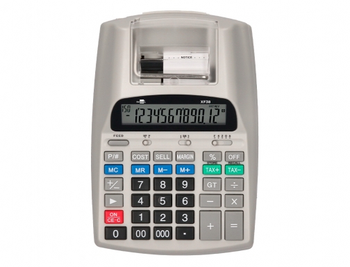 Calculadora Liderpapel impresora pantalla papel 57 mm 12 digitos impresion bicolor blanca 163440, imagen 2 mini